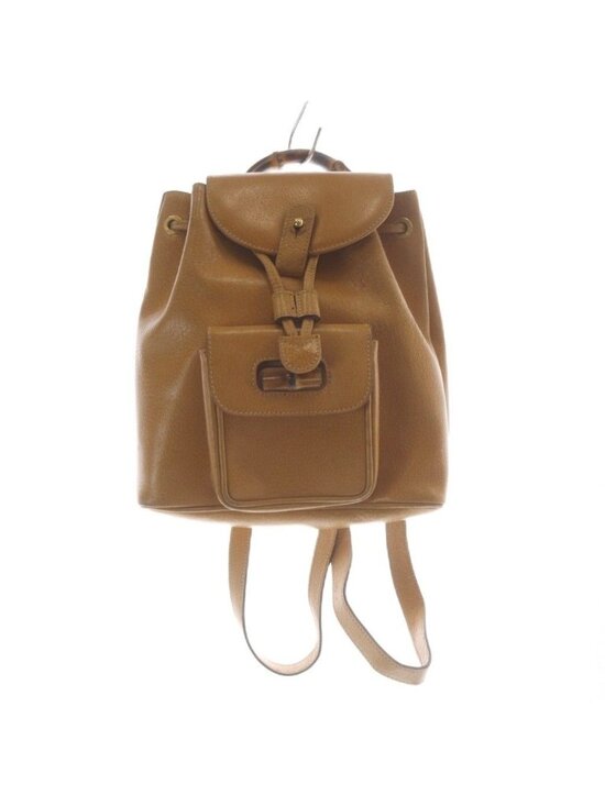 Gucci Bamboo Leather Backpack Brown main image 6